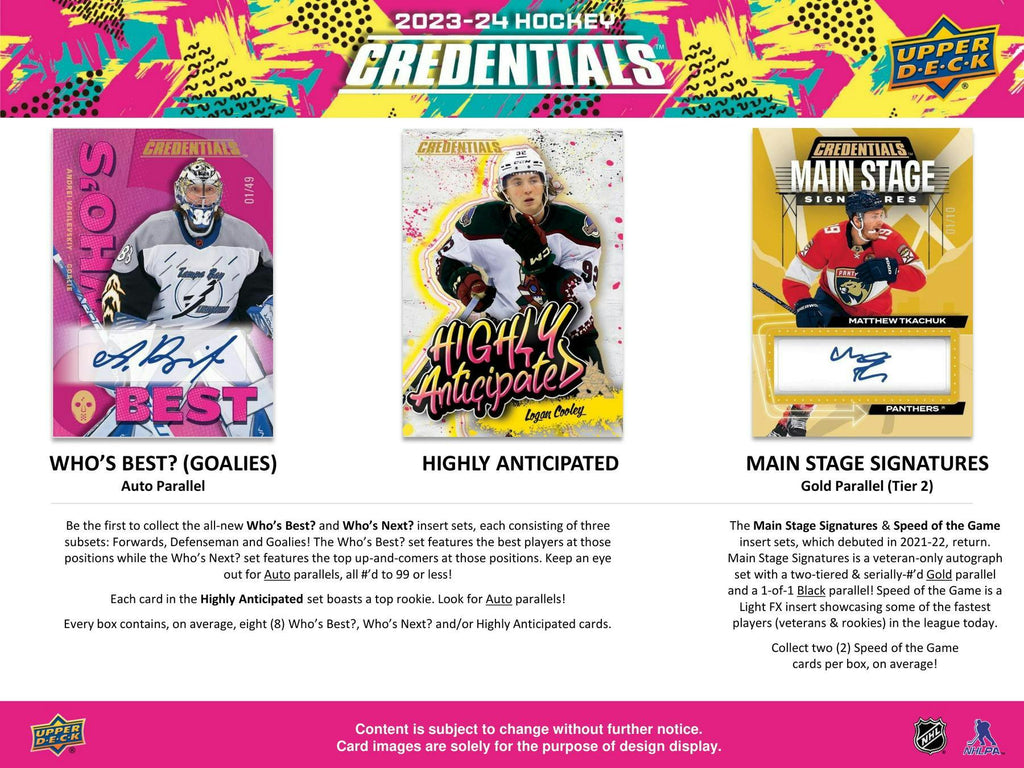 2023-24 Upper Deck Credentials Hockey Hobby Box