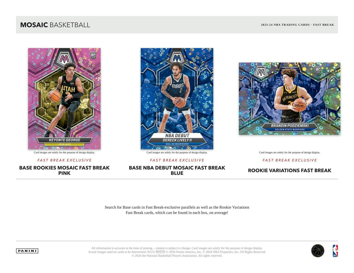 2023-24 Mosaic Basketball Fast Break, Hobby Box