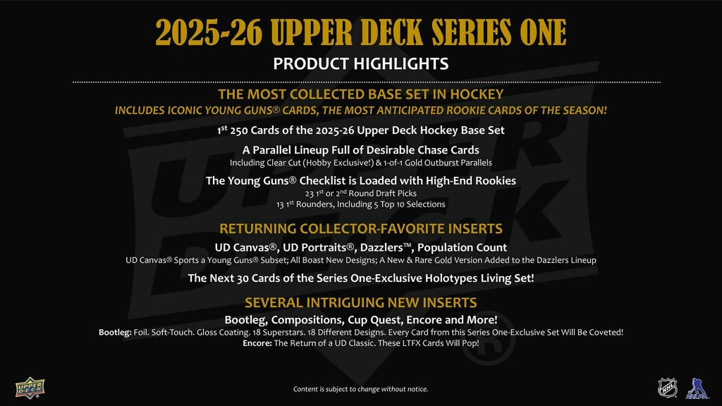 2025-26 Upper Deck Series 1 Hockey Hobby Pack