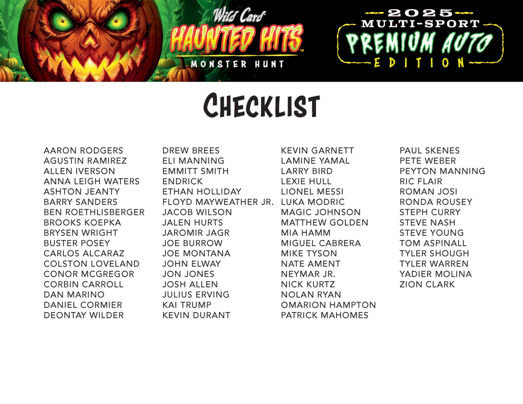 2025 Wild Card Haunted Hits Multi-Sport Premium Auto Edition 20-Box Case