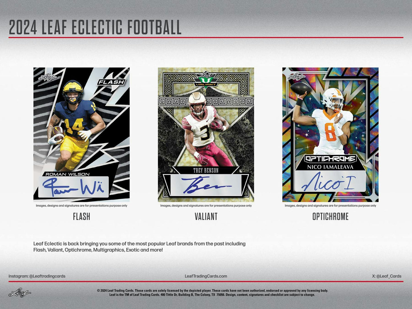 2024 Leaf Eclectic Football Hobby Box (Presell 3/15)