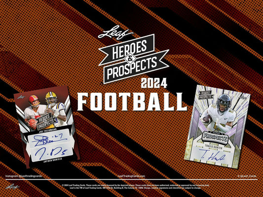 2024 Leaf Heroes & Prospects Football Hobby Jumbo Box (Presell 2/21)