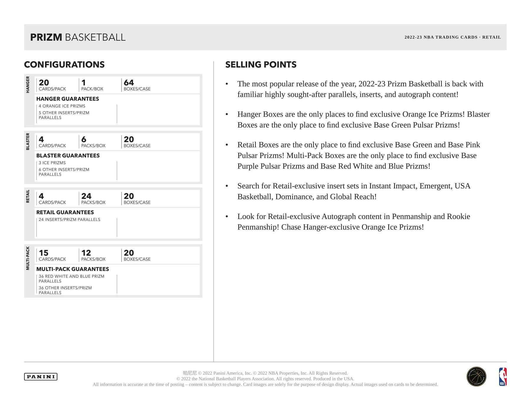 2022-23 Panini Prizm Basketball Retail Pack