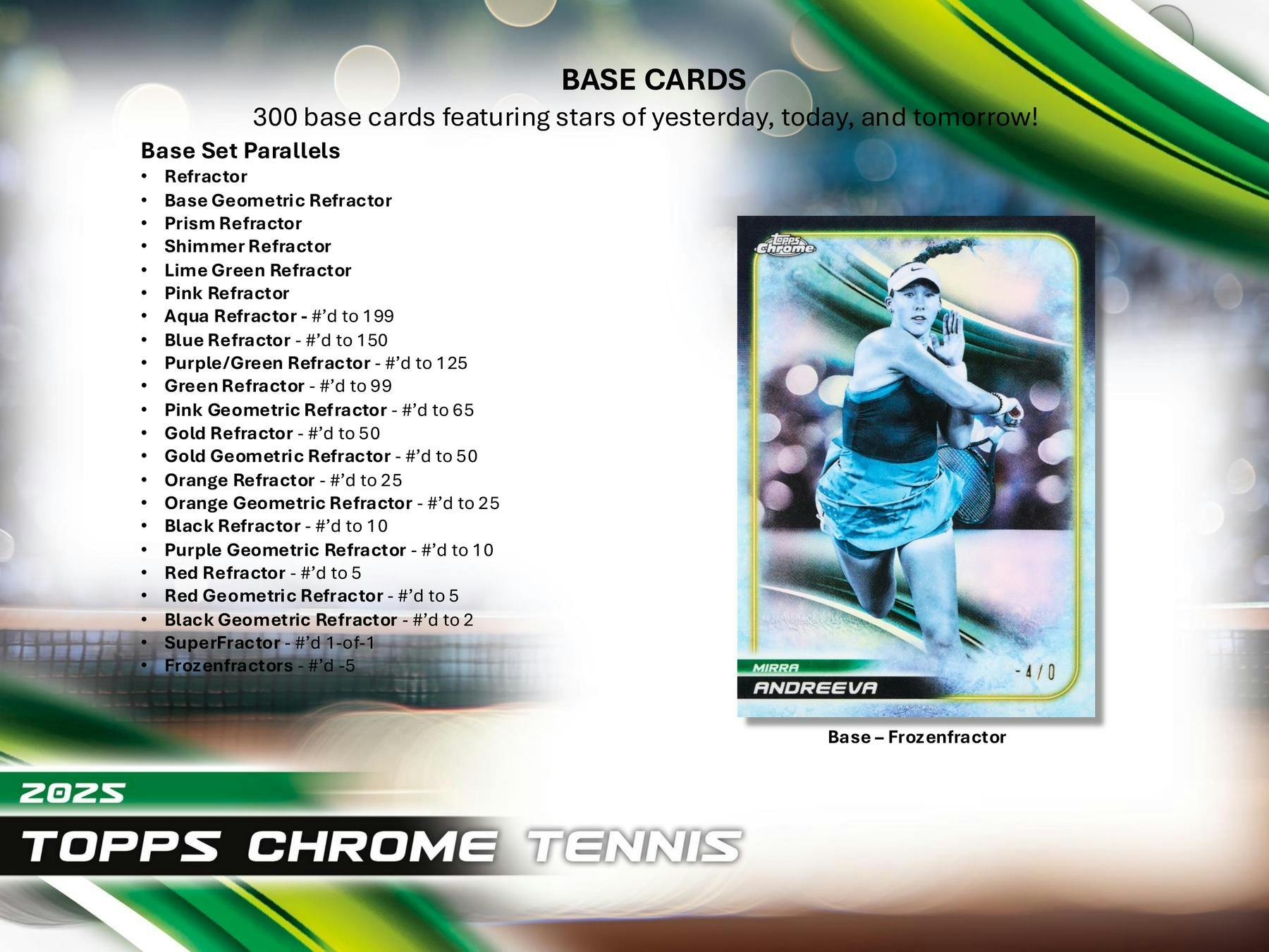 2025 Topps Chrome Tennis Breakers Delight 12-Box Case
