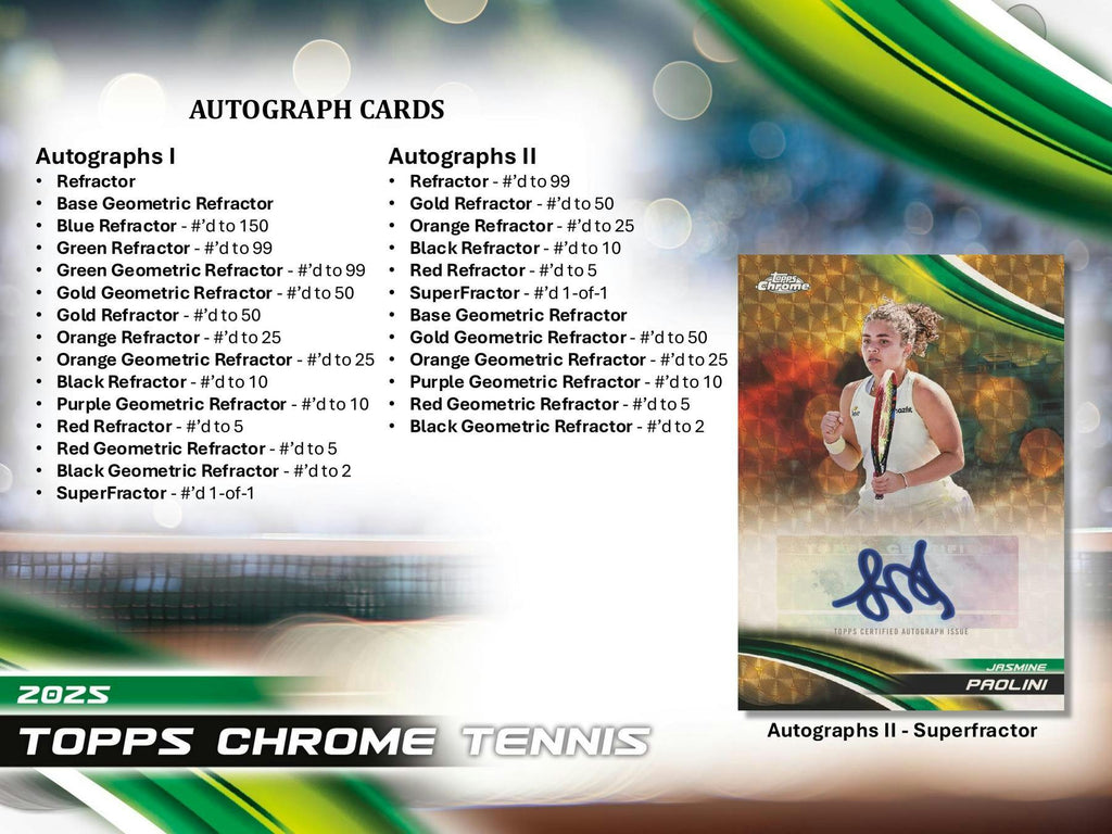2025 Topps Chrome Tennis Breakers Delight 12-Box Case
