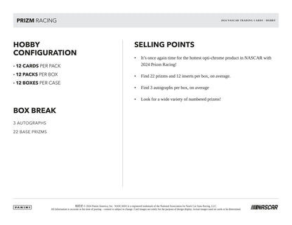 2024 Panini Prizm NASCAR Racing Hobby Box