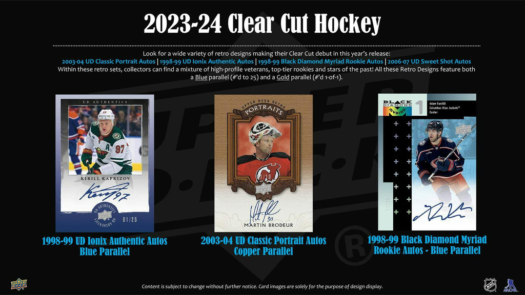 2023-24 Upper Deck Clear Cut Hockey Hobby Box