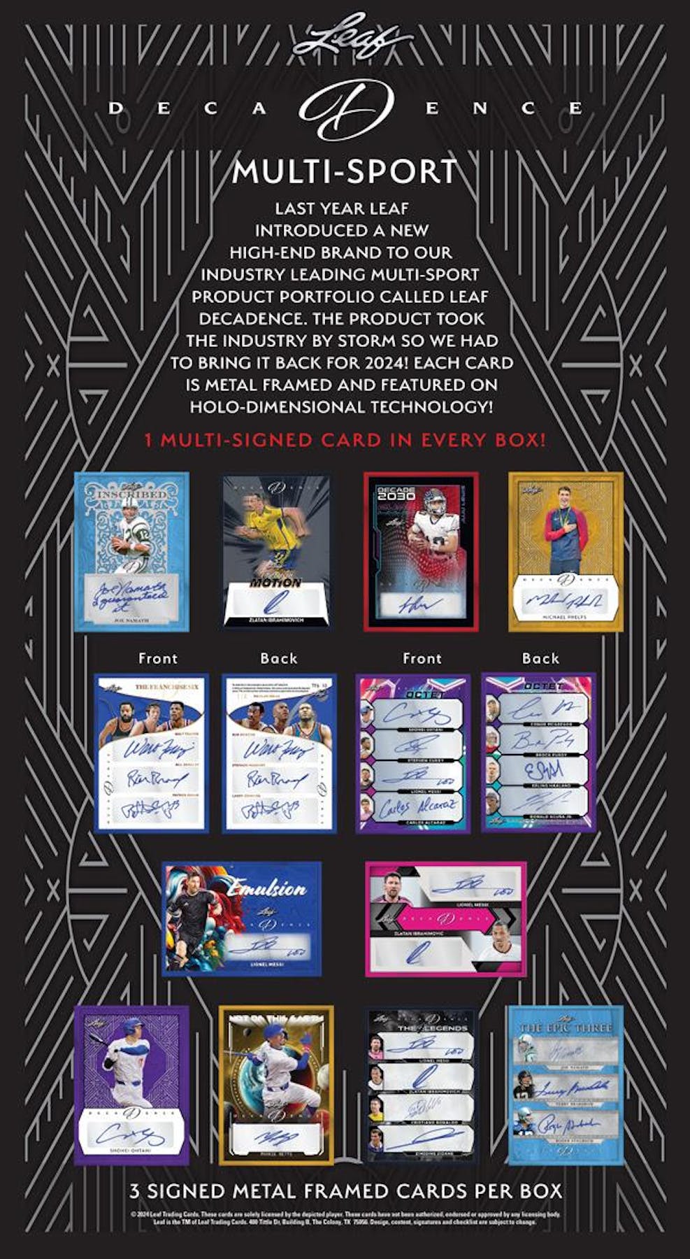 2024 Leaf Decadence Multi-Sport, Hobby Box