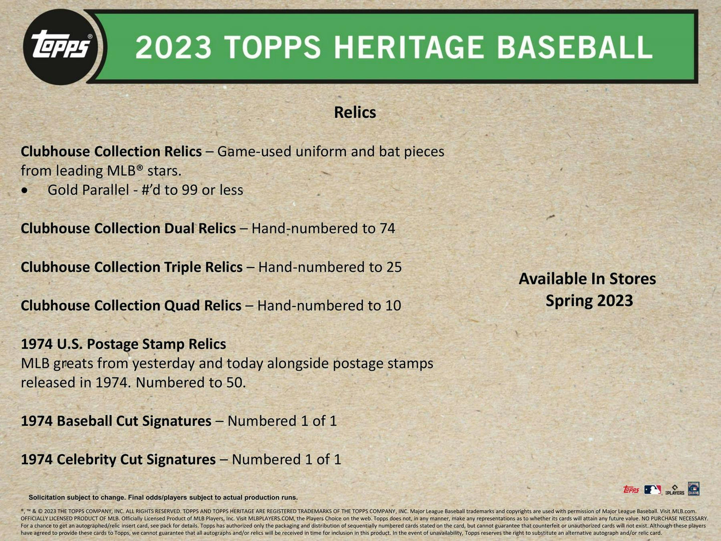 2023 Topps Heritage Baseball, Hanger Box