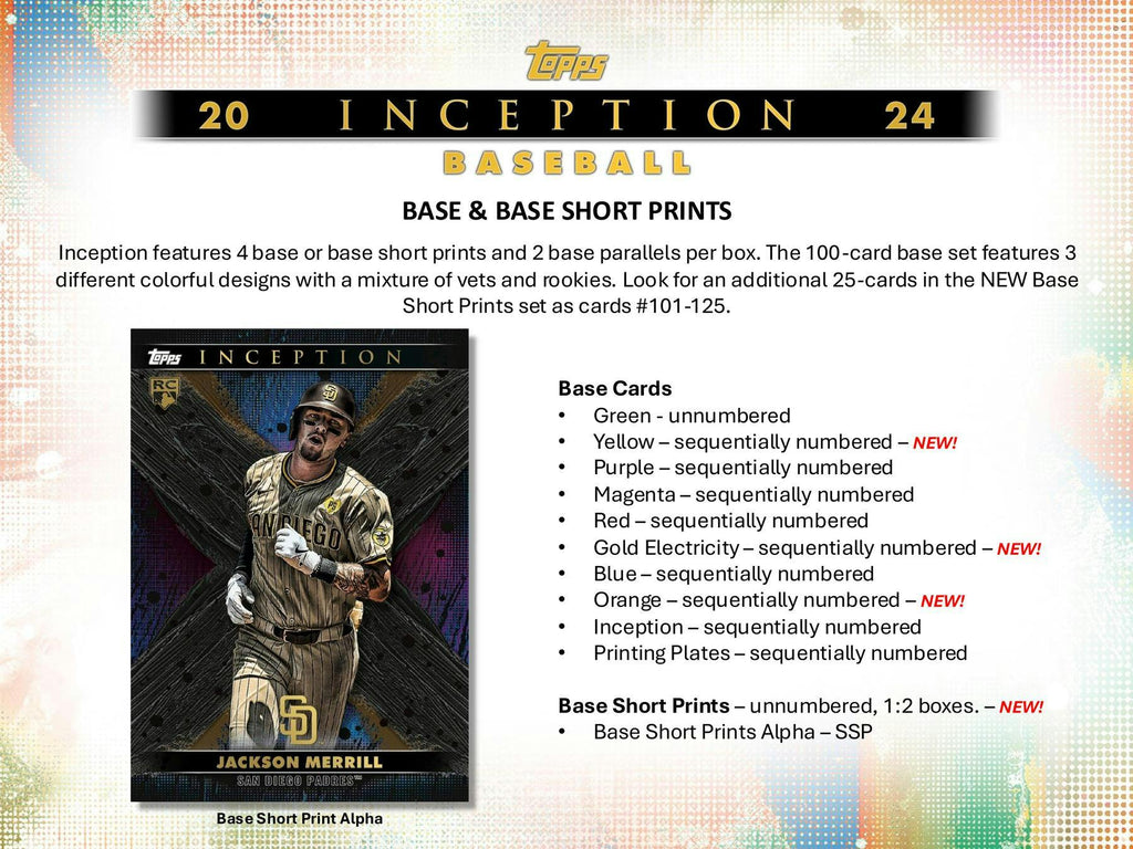 2024 Topps Inception Baseball Hobby Box (6/18)