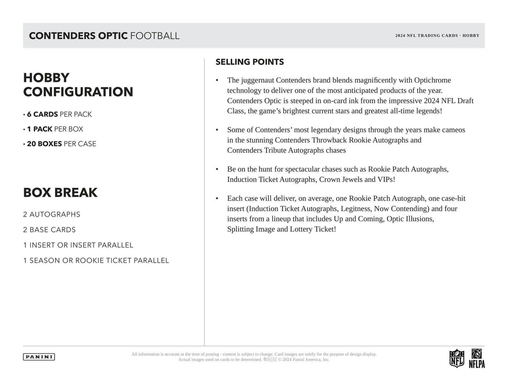 2024 Panini Contenders Optic Football Hobby Box