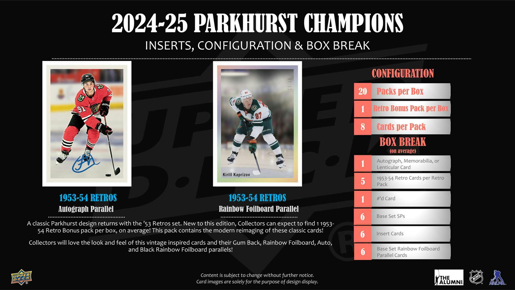 2024-25 Upper Deck Parkhurst Champions Hockey Hobby Pack