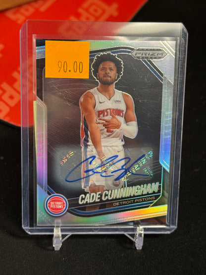 2024 PANINI PRIZM BLACK #8 CADE CUNNINGHAM AUTOGRAPH SILVER PRIZM