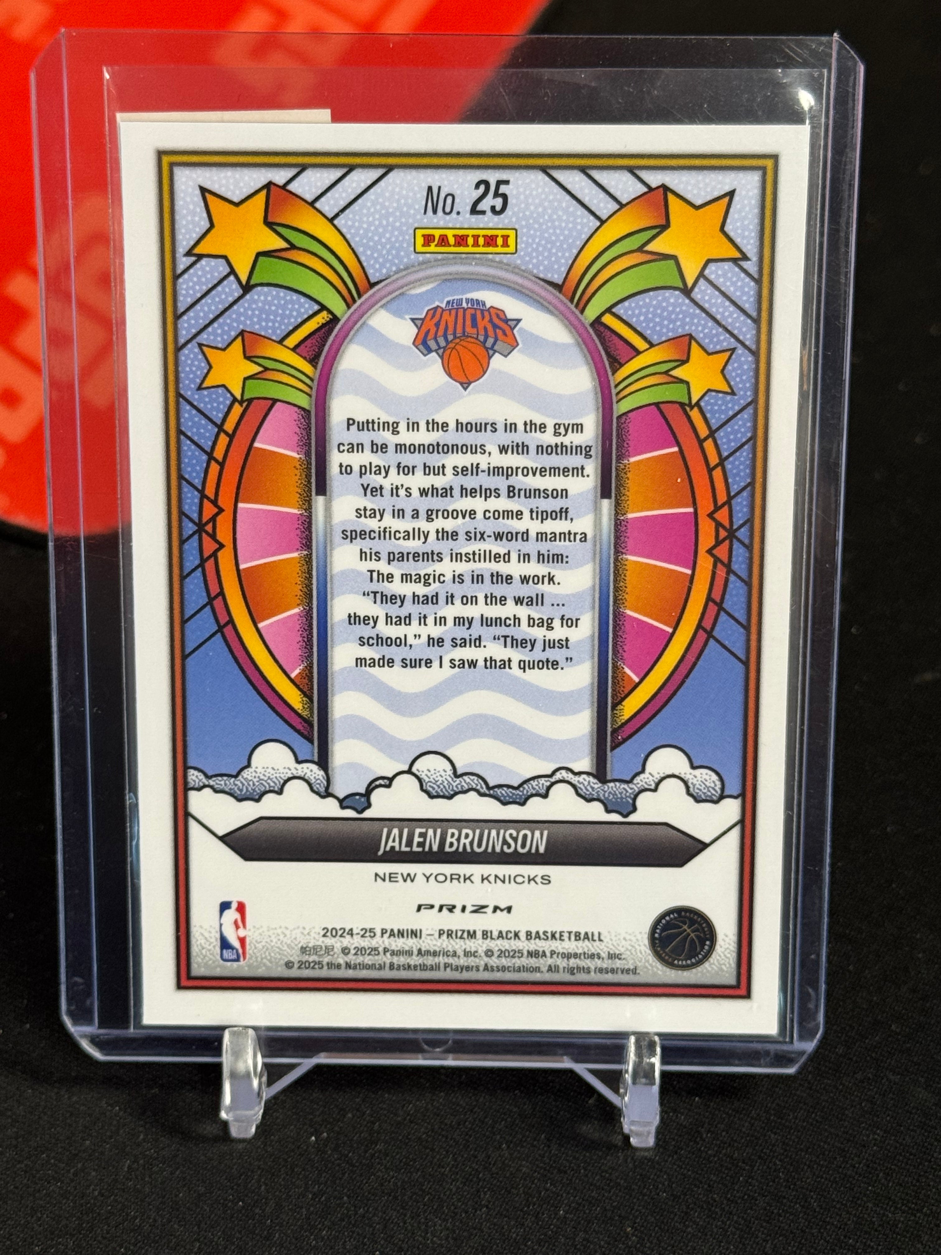 2024 PANINI PRIZM BLACK GROOVY #25 JALEN BRUNSON (CASE HIT)