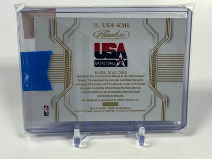 2022 PANINI FLAWLESS USA BASKETBALL AUTOGRAPHS USAKML KARL MALONE RUBY /15