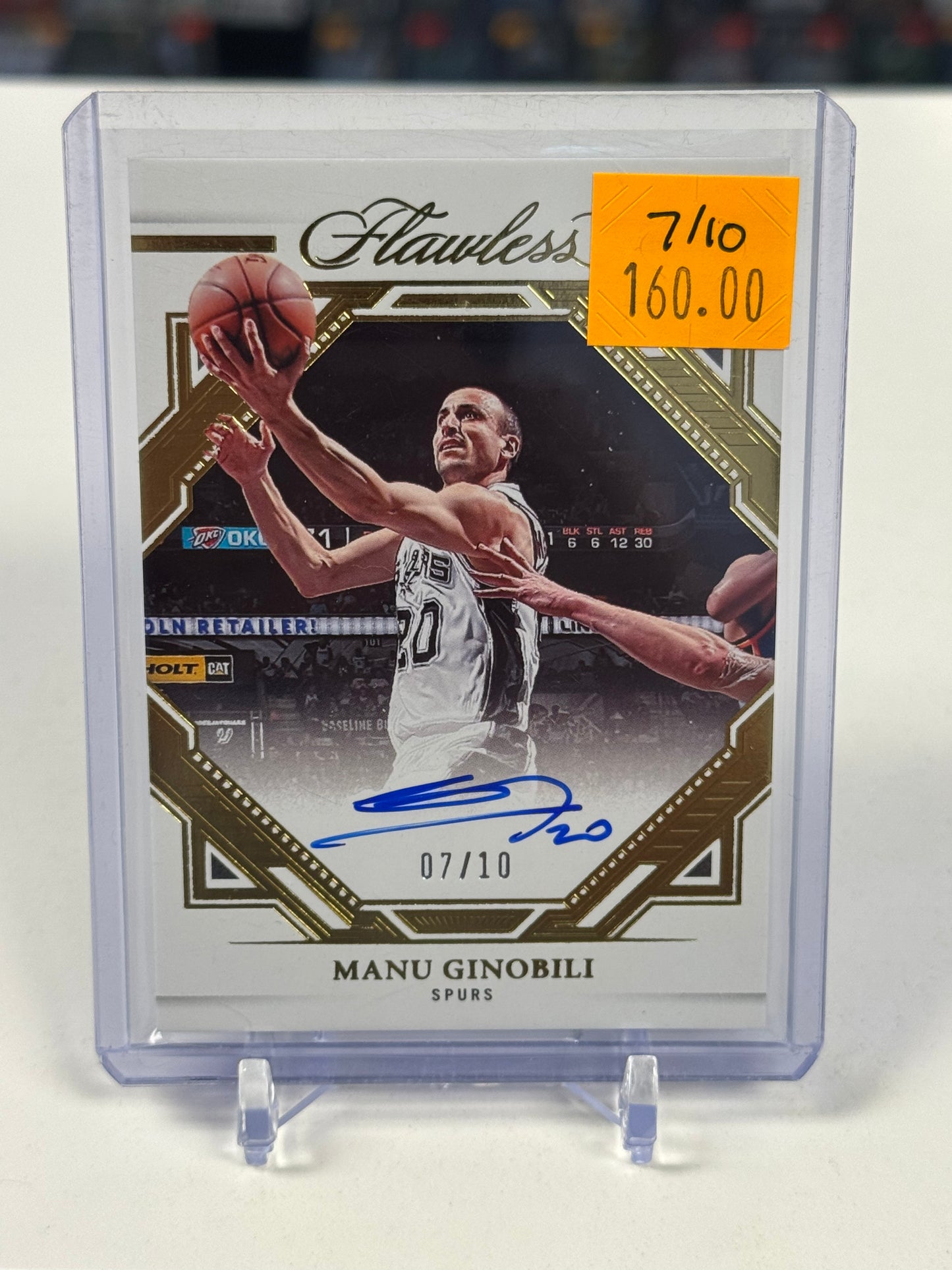 2022 PANINI FLAWLESS FLAWLESS FINISHES AUTOGRAPHS FFMGB MANU GINOBILI GOLD 7/10
