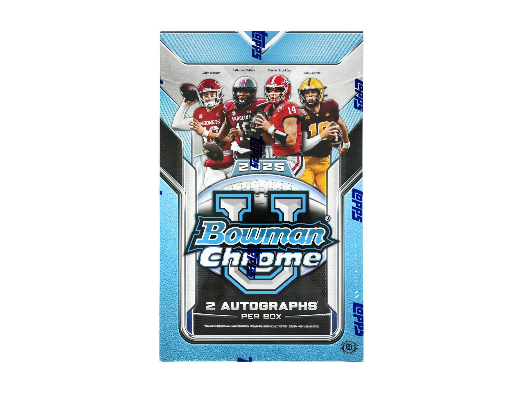 2025 Bowman University Chrome Football Hobby 12-Box Case (10/31)