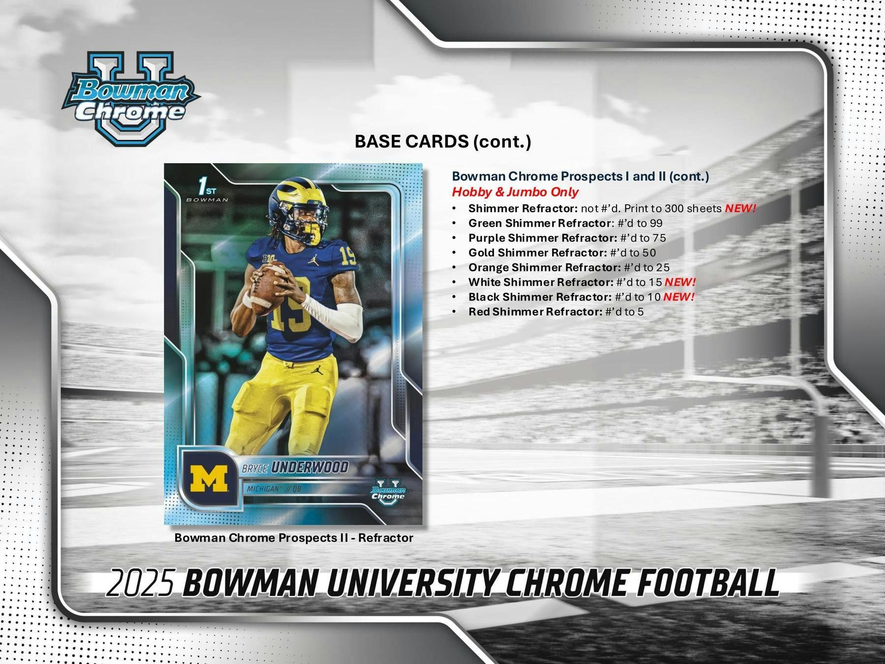 2025 Bowman University Chrome Football 7-Pack Blaster Box (10/31)