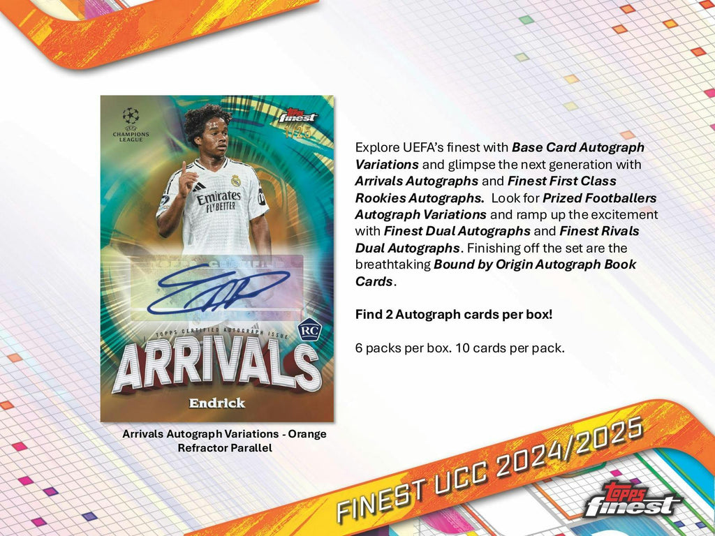 2024-25 Topps UEFA Club Competitions Finest Soccer Hobby Box