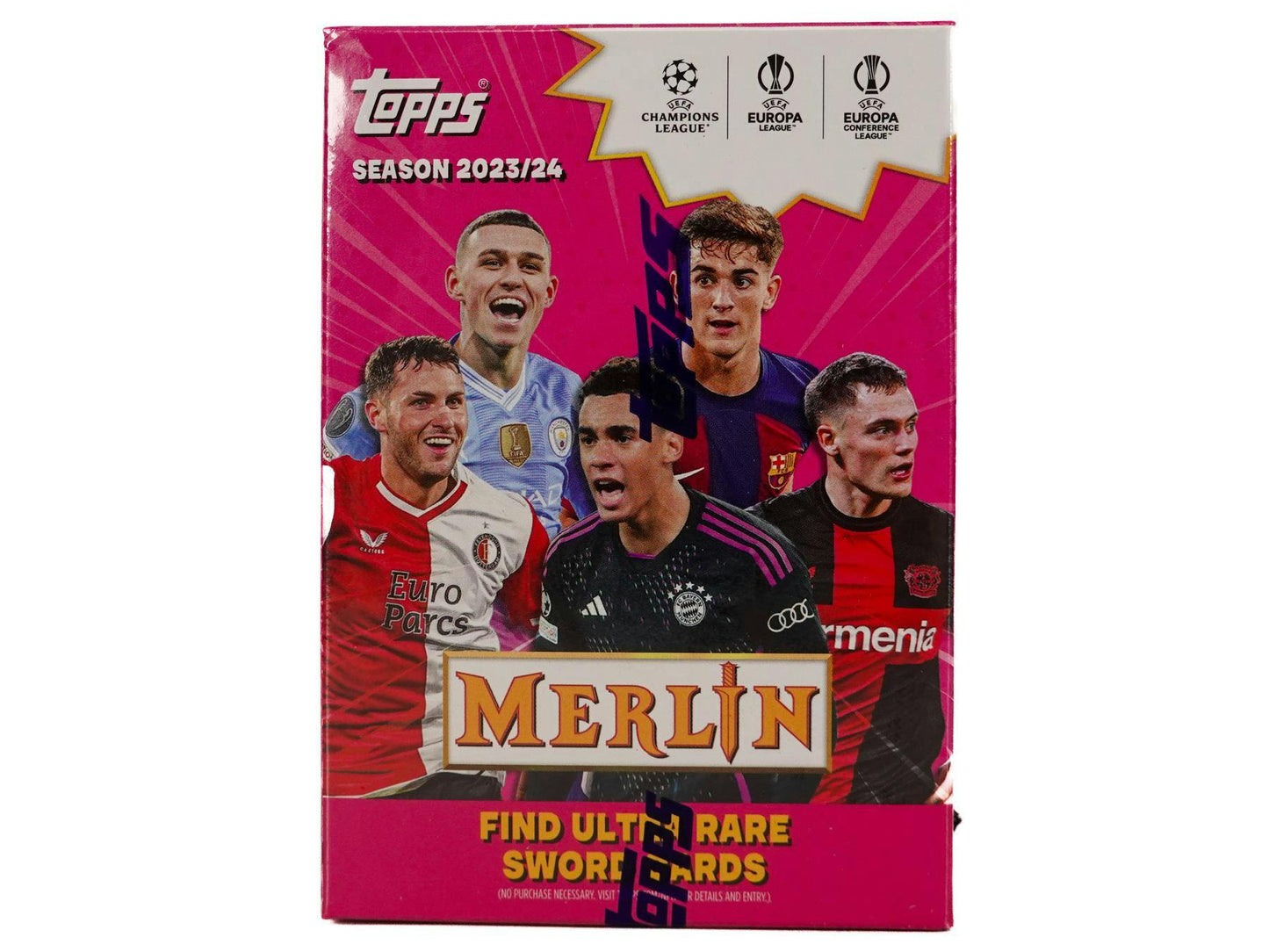 2023-24 Topps Chrome Merlin UEFA Club Competitions Soccer, 7-Pack Blaster Box