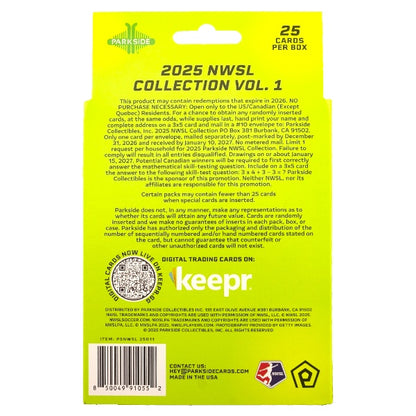 2025 Parkside NWSL National Women's Soccer League Hanger Box (6/25)
