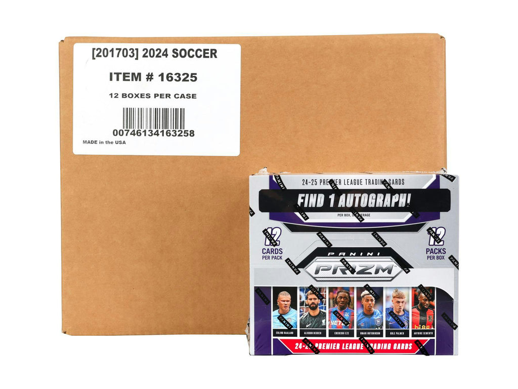 2024-25 Panini Prizm Premier League EPL Soccer Hobby 12-Box Case (4/30)