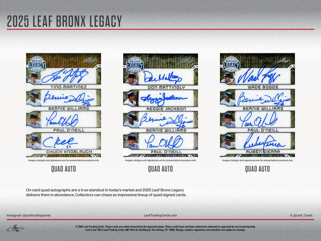 2025 Leaf Bronx Legacy Baseball Hobby 10-Box Case (10/29)