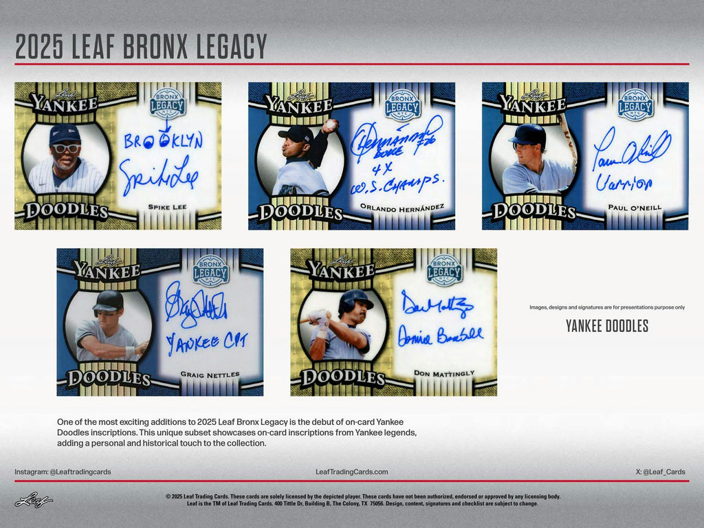 2025 Leaf Bronx Legacy Baseball Hobby 10-Box Case (10/29)