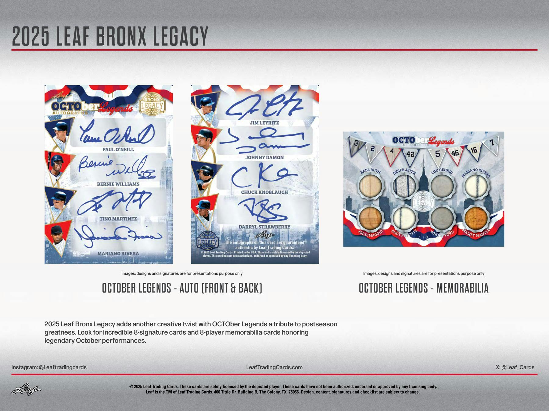 2025 Leaf Bronx Legacy Baseball Hobby 10-Box Case (10/29)