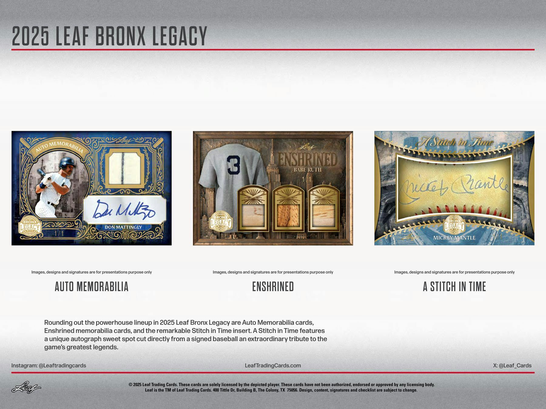 2025 Leaf Bronx Legacy Baseball Hobby 10-Box Case (10/29)