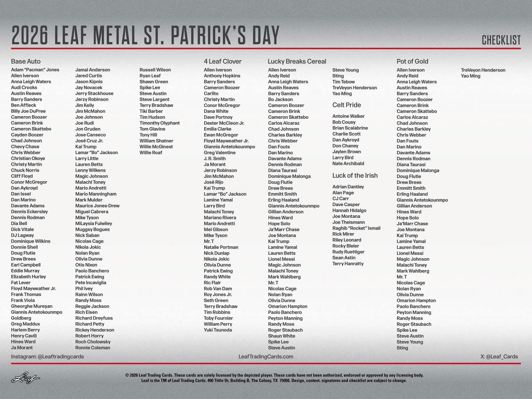 2026 Leaf Metal St. Patrick's Day Hobby Box