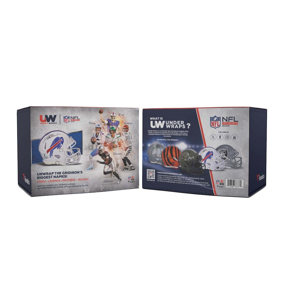 2024 Fanatics Authentic Under Wraps Autographed NFL Single Mini Helmet, Hobby Box