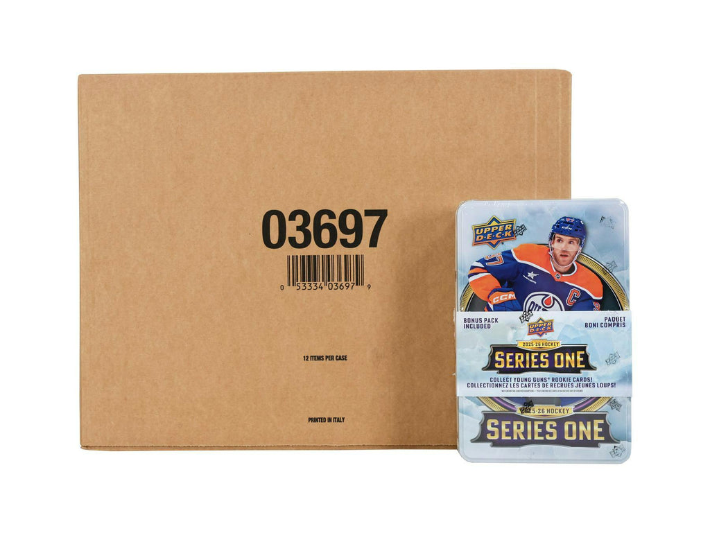 2025-26 Upper Deck Series 1 Hockey Tin 12-Box Case