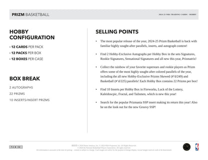 2024-25 Panini Prizm Basketball Hobby Pack