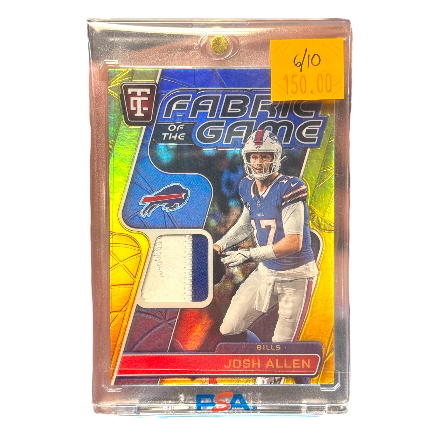 2024 Panini Totally Certified Fabric of the Game 2-Color Patch Josh Allen 6/10 Bills QB SSP