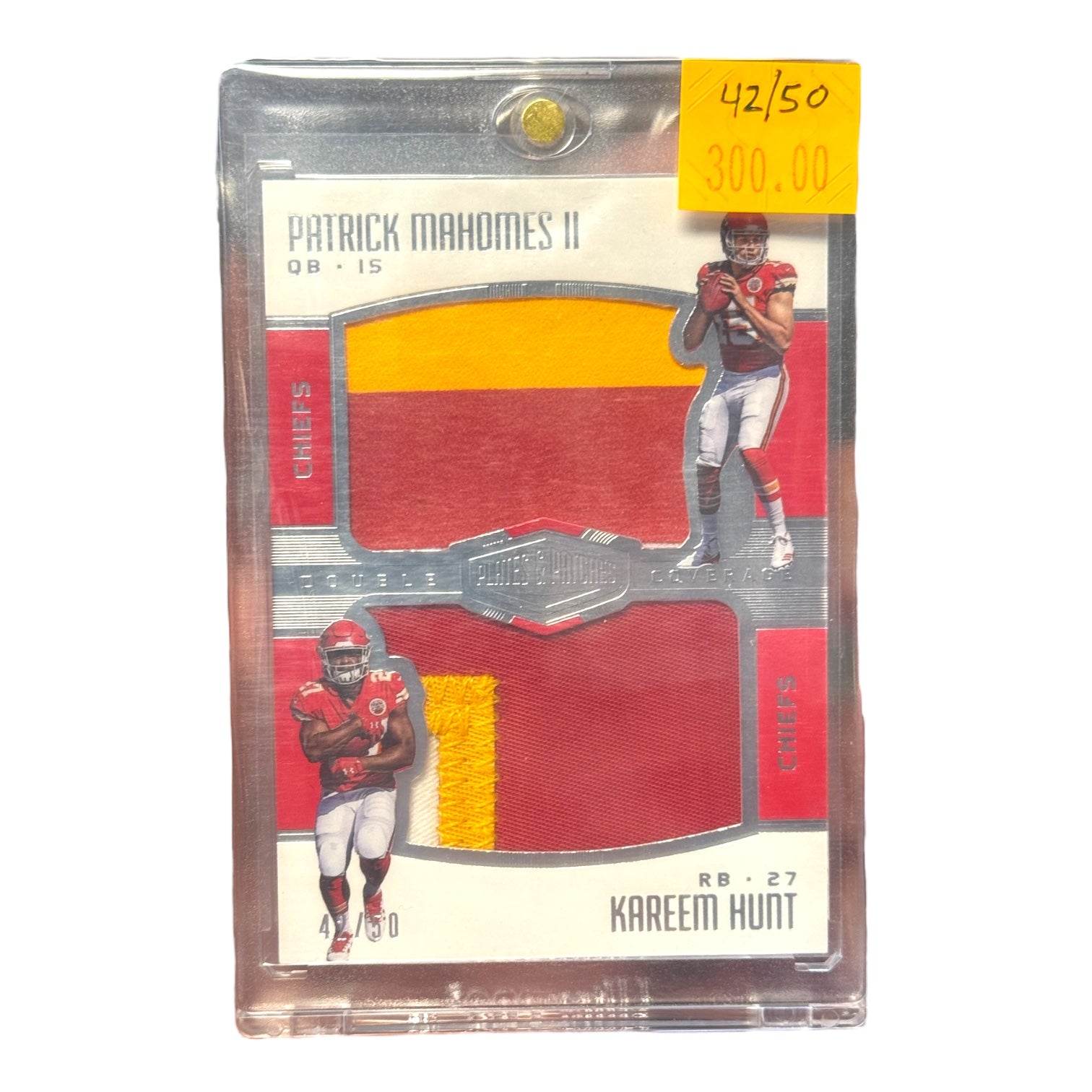2017 Panini Plates & Patches Dual Rookie Patch Patrick Mahomes / Kareem Hunt 42/50 SSP