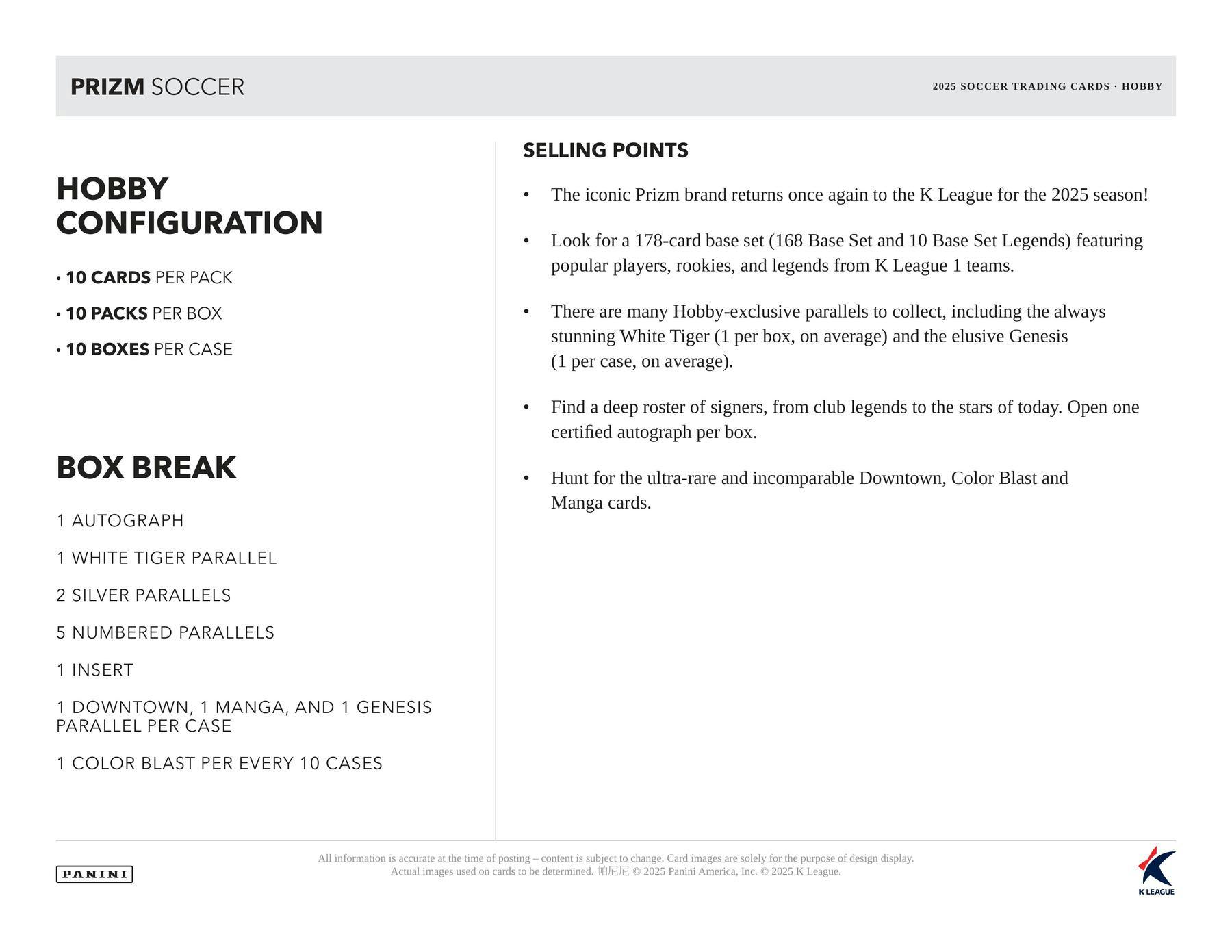 2025 Panini Prizm K League Soccer Hobby Box