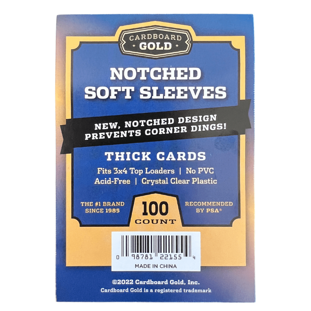 CBG Notched Soft Sleeves for Thick Trading Cards (100ct Pack)