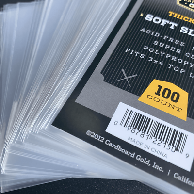 CBG Premium Thick Trading Card Soft Sleeves, 100ct Pack