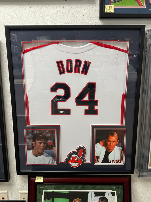 Roger Dorn (‘Major League’) framed autographed jersey w/ COA