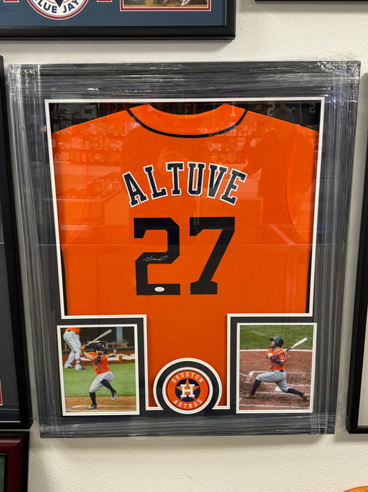 José Altuve (Houston Astros) framed autographed jersey w/ COA
