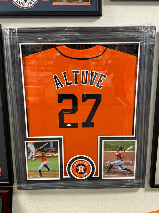 José Altuve (Houston Astros #27) framed autographed jersey w/ COA