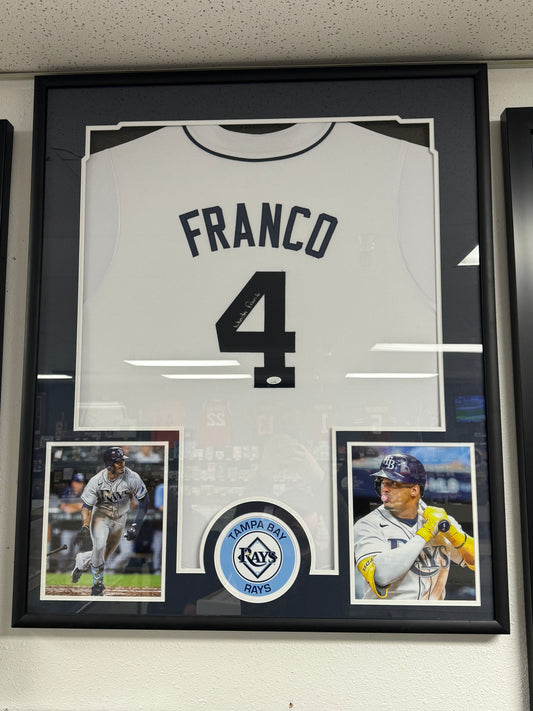 Wander Franco (Tampa Bay Rays) framed autographed jersey w/ COA