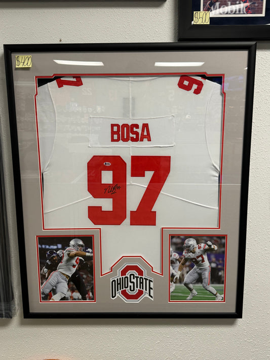 Nick Bosa (San Francisco 49ers #97) framed autographed jersey w/ Beckett COA