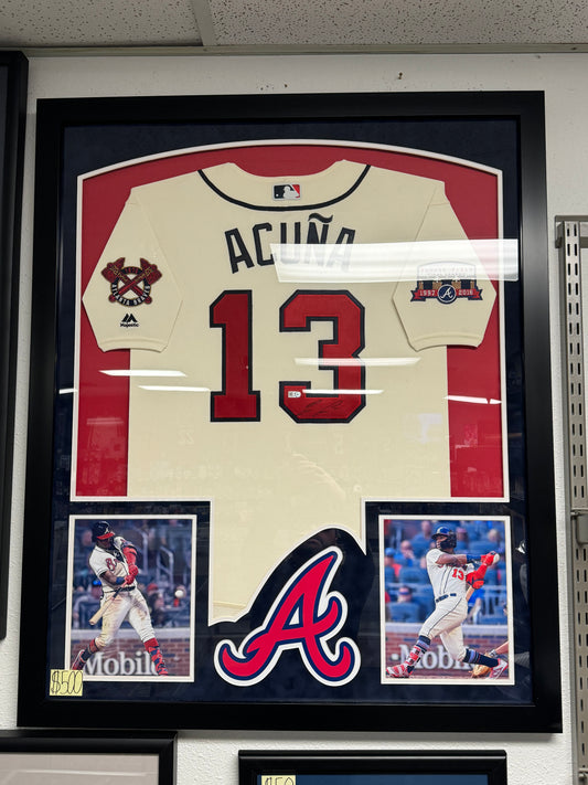 Ronald Acuña (Atlanta Braves) framed autographed jersey w/ COA