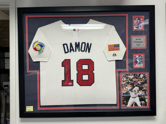 Johnny Damon (2006 World Baseball Classic) framed autographed jersey w/ COA