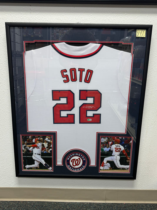 Juan Soto (Washington Nationals #22) framed autographed jersey w/ COA