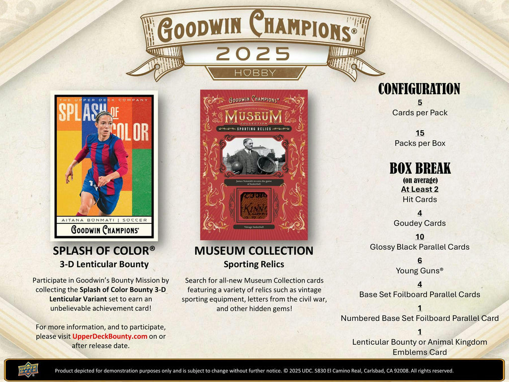 2025 Upper Deck Goodwin Champions Hobby Box