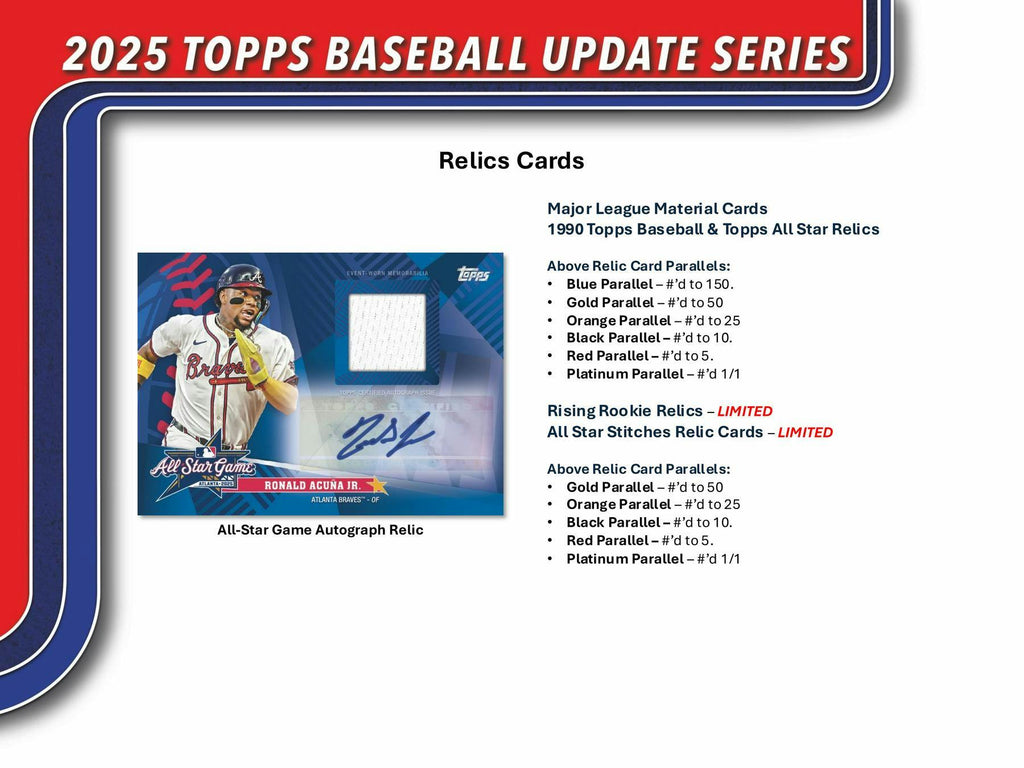 2025 Topps Update Series Baseball Blaster 40-Box Case (11/19)