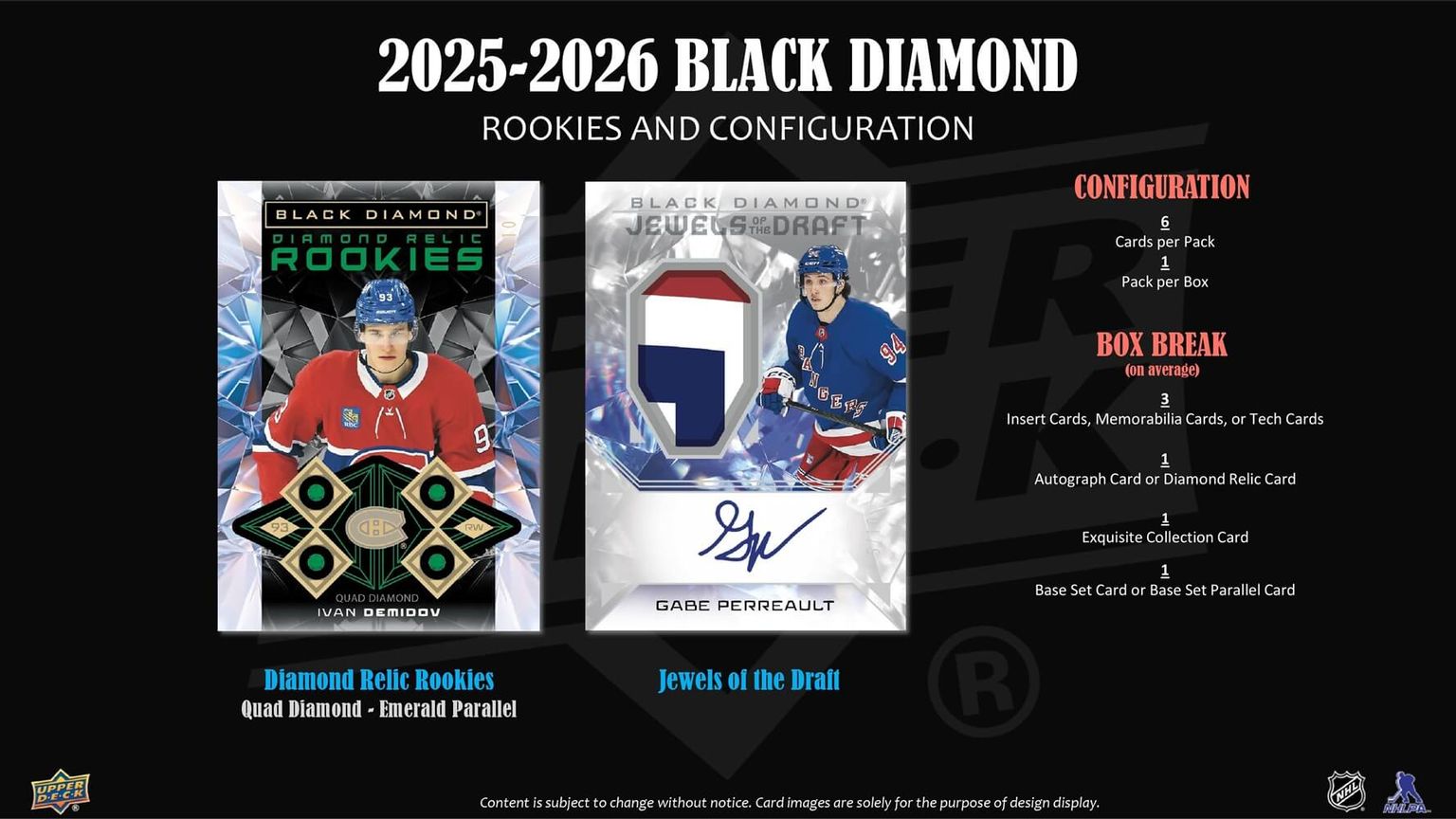 2025-26 Upper Deck Black Diamond Hockey Hobby 5-Box Case (11/19)